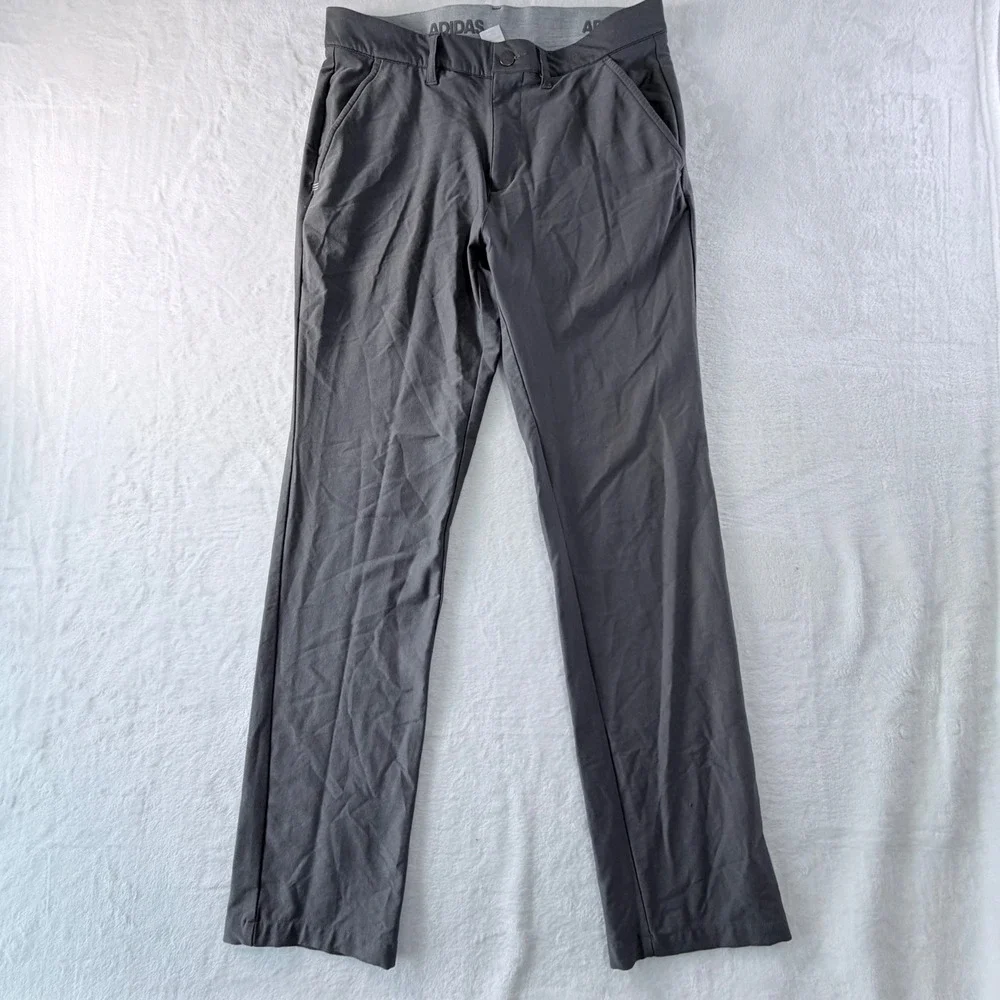 Adidas Golf Pants Mens 30x32 Gray Straight‎ Leg Performance Stretch